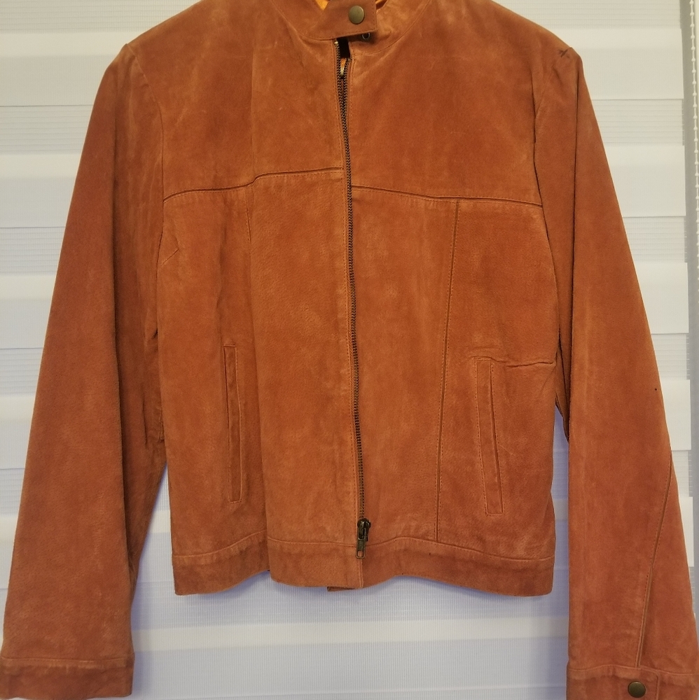 Burt orange genuine leather Motorcyle jacket